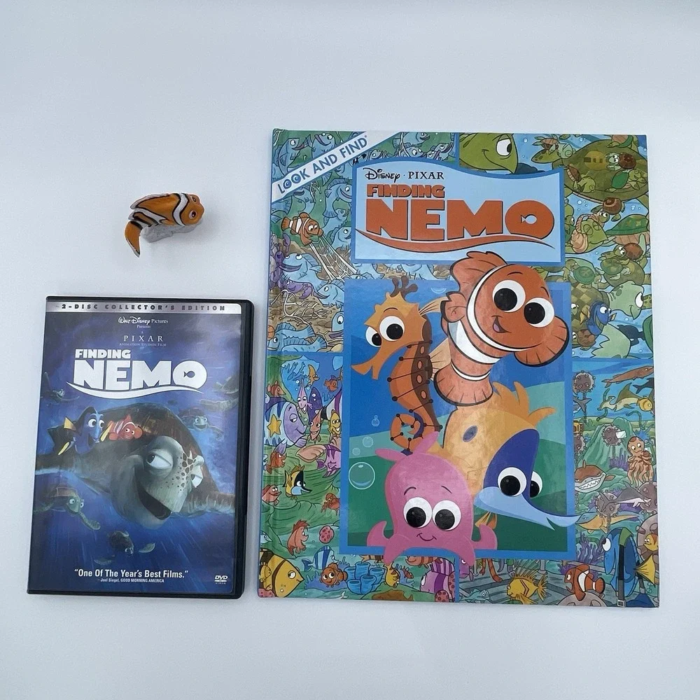 Finding Nemo Bundle DVD 2-Disc Set + Look & Find Book + Mini Figure Disney Pixar